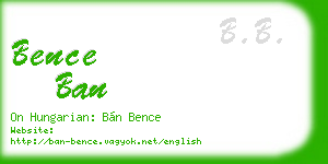 bence ban business card