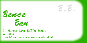 bence ban business card